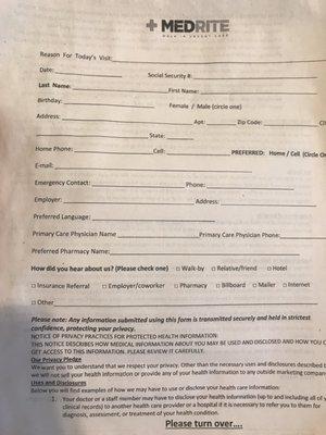 Form you must fill out