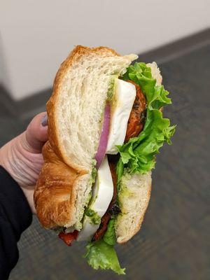 Half Caprese Sandwich on croissant