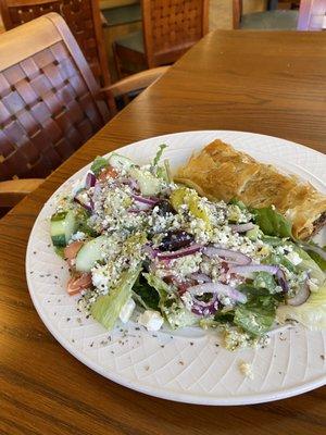 Greek salad and spanakopita