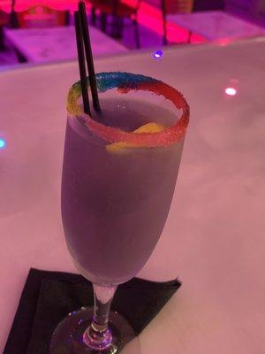 Colorful sugar rim, all of Krush drinks are great tasting