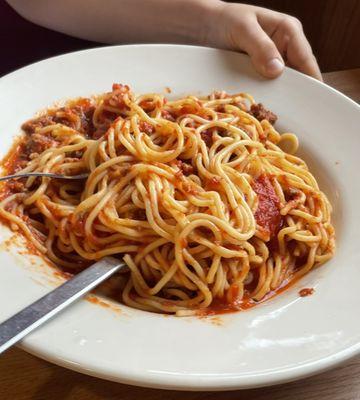 spaghetti with meatballs (we ate them!)