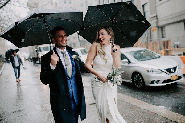 Rainy December elopement