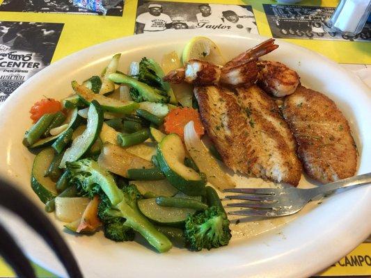 Grilled Flounder and Shrimp