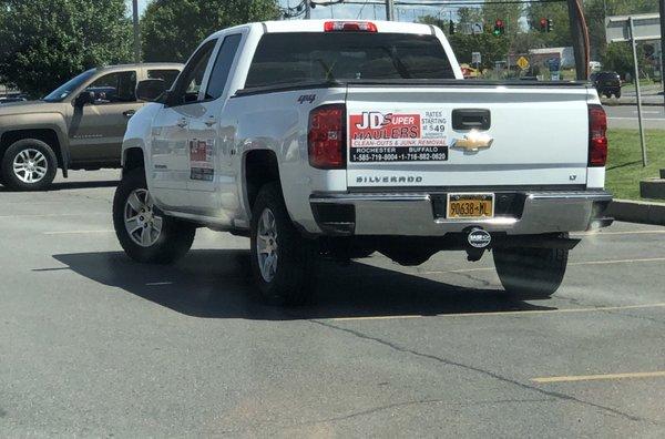 Too lazy to pull into a parking spot like everyone else, so they take  up 4 Parking spaces (and they weren't hauling)