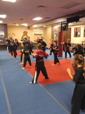 Black Belts practicing their form