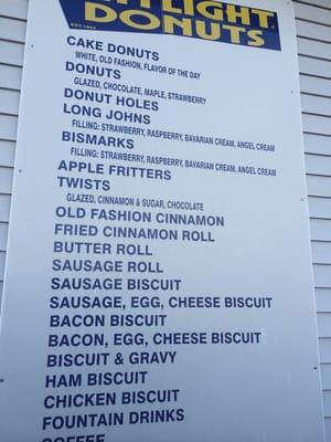 Outside menu