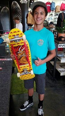 Ayden has his skateboard from our Texas trip!!! Thanks John and thanks Index Skateboard Supply!!!