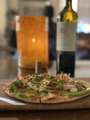 Hummus flatbread and Cab