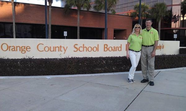 Wendy & Paul are Resident Managers in Clermont on SR 50. Awarded by OCSB for volunteer work at Ivey Lane Elementary