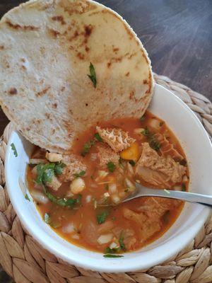 Menudo and hand made corn tortillas!