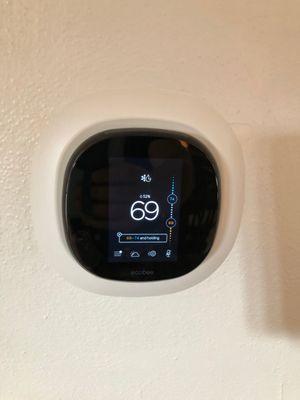 Ecobee smart therastat (works with our Apple HomeKit) installed by C and K.