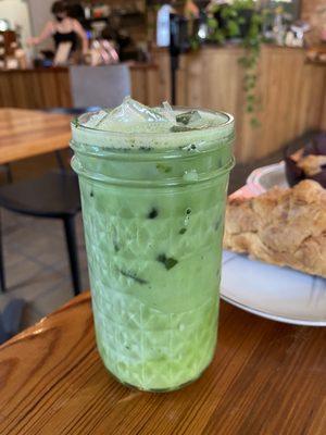 Iced matcha latte