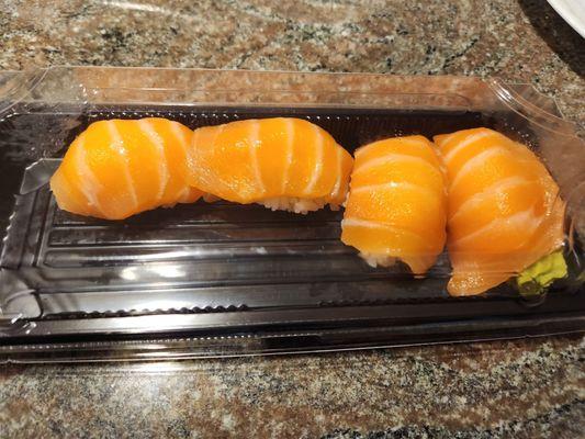 Tiny salmon nigiri. $5 for 2.