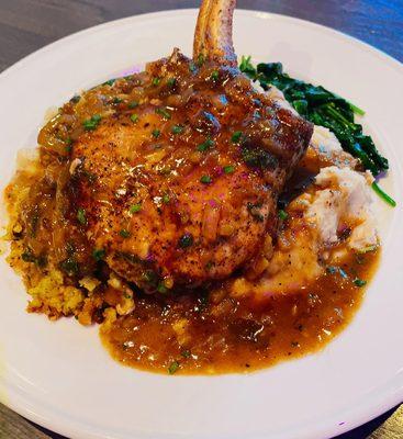 Apple and sage stuffed pork chop