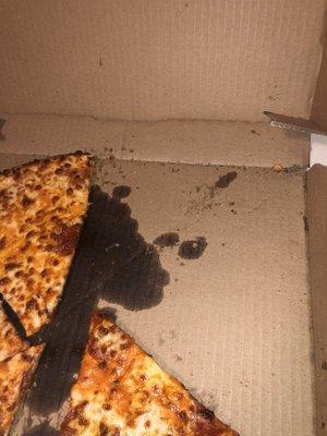 Pizza with dirt in it.