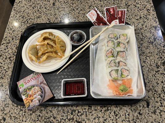 Potstickers & California Roll