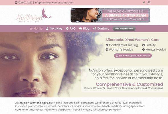 Small Business Website design for NuVision Women's Care