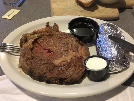 Prime rib and baked potato