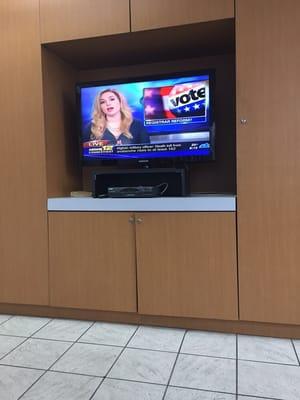 TV in small service lounge