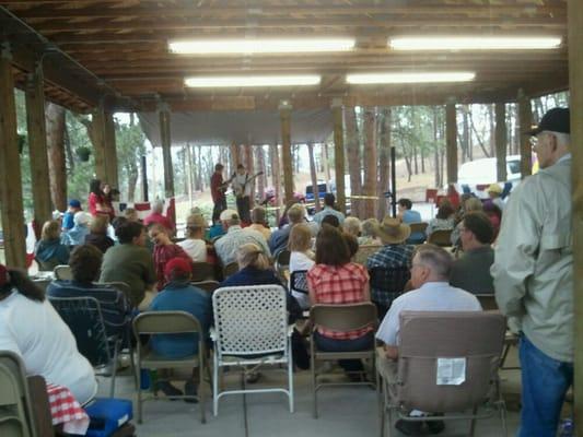 Outdoor pavillion.  First annual Gospel Grass on the Divide.