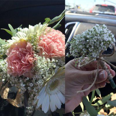 elegant bouquet and boutonnière