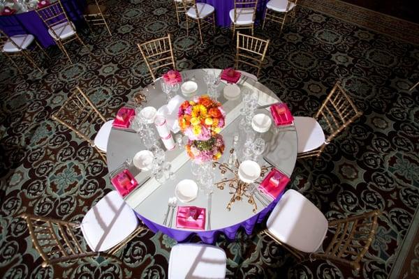 Mirrored table tops are the best!!! Soooo glad we rented them for our wedding!