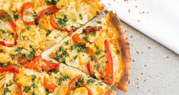 Our delicious Spicy Pepper Chicken Pizza!