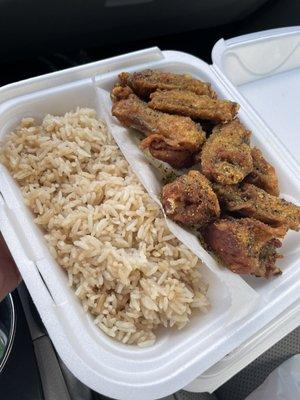 Lemon pepper with fried rice