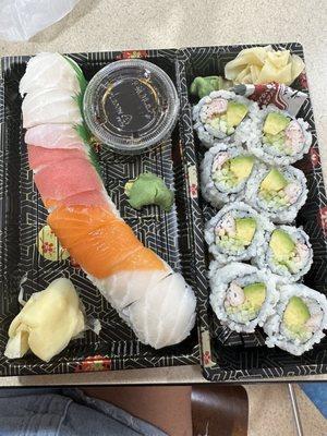 Rainbow roll and California roll