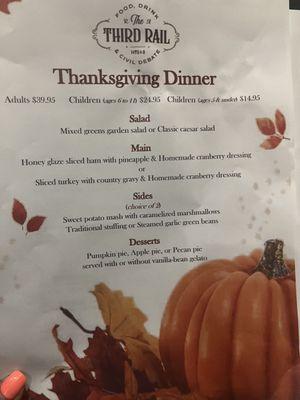 Thanksgiving Menu 11/23/23