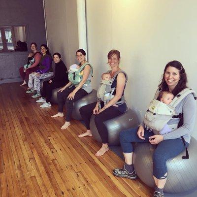 Core Baby Bounce! A Pilates based core rebuilding class while you wear your baby!