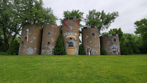 Our famous towers that welcome you to Camelot Campground