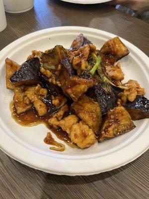 E3. Eggplant in Garlic Sauce & chicken