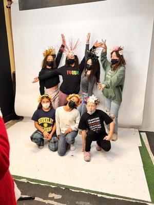 The teens having fun during their photo shoot