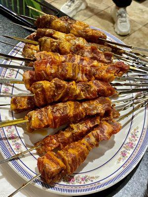 Beef and lamb skewers