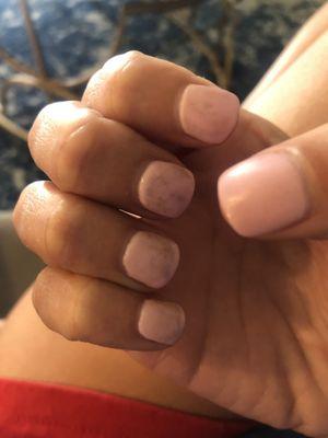 My nails two days after the powder manicure.