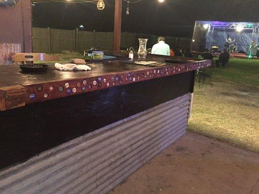 Outdoor stage and bar