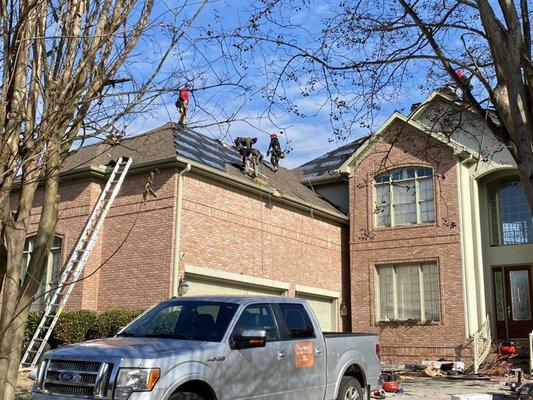 Finishing up a roof in Hampton cove!