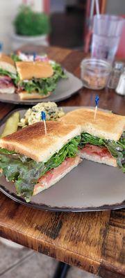 BLT with a side of Pesto Macaroni Salad