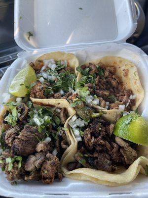 2 Al Pastor and 2 carne asada tacos