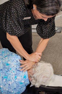 Gentle NUCCA Spinal Care. A light touch adjustment.