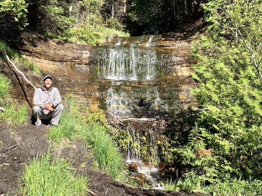 Getting a picture in with Alger Falls.