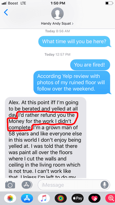 Andy never responded to my follow-up text as to how much the refund would be and when I could expect it