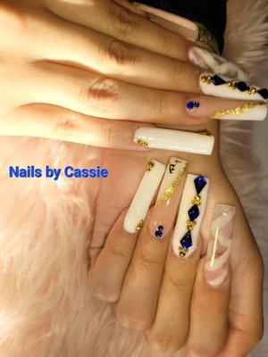 Using all the techniques! Nails by Cassie