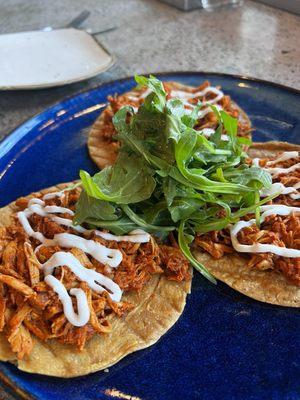 Tinga pollo tosada was light and fresh and tasted amazing, the lime in the greens was a nice touch.