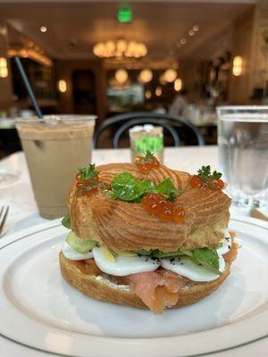 Their version of a salmon "bagel". Actually on a croissant type bread, salmon, eggs... quite good.