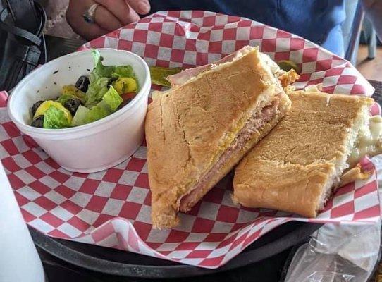 Cuban Sandwich with Mediterranean Salad