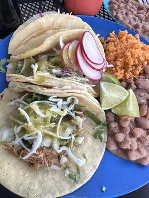 Tacos rice and beans