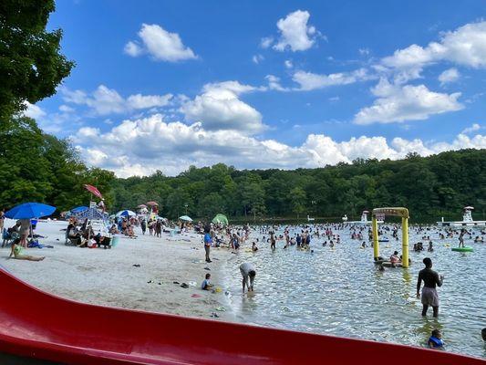 Beach and lake - more crowded in person than it looks in this photo