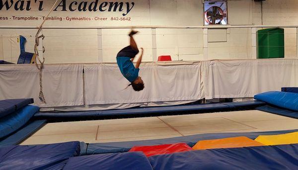 My son age 6 doing a front flip